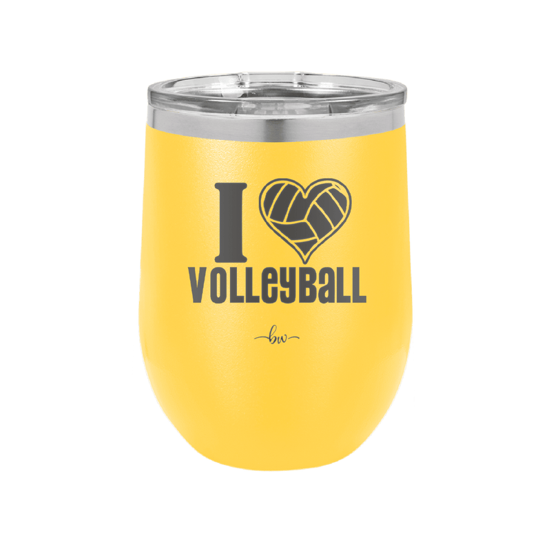 I Heart Volleyball - Laser Engraved Stainless Steel Drinkware - 1925 -
