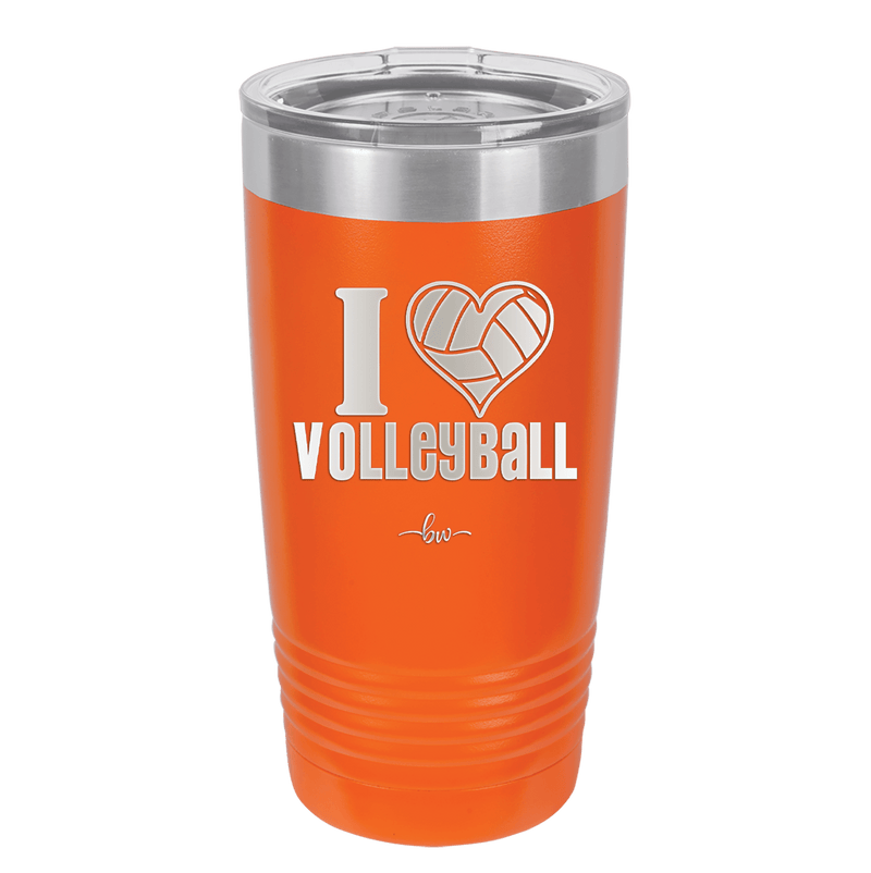 I Heart Volleyball - Laser Engraved Stainless Steel Drinkware - 1925 -