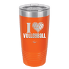 I Heart Volleyball - Laser Engraved Stainless Steel Drinkware - 1925 -