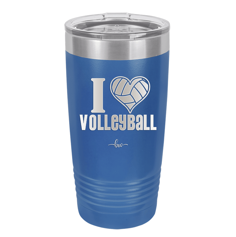 I Heart Volleyball - Laser Engraved Stainless Steel Drinkware - 1925 -