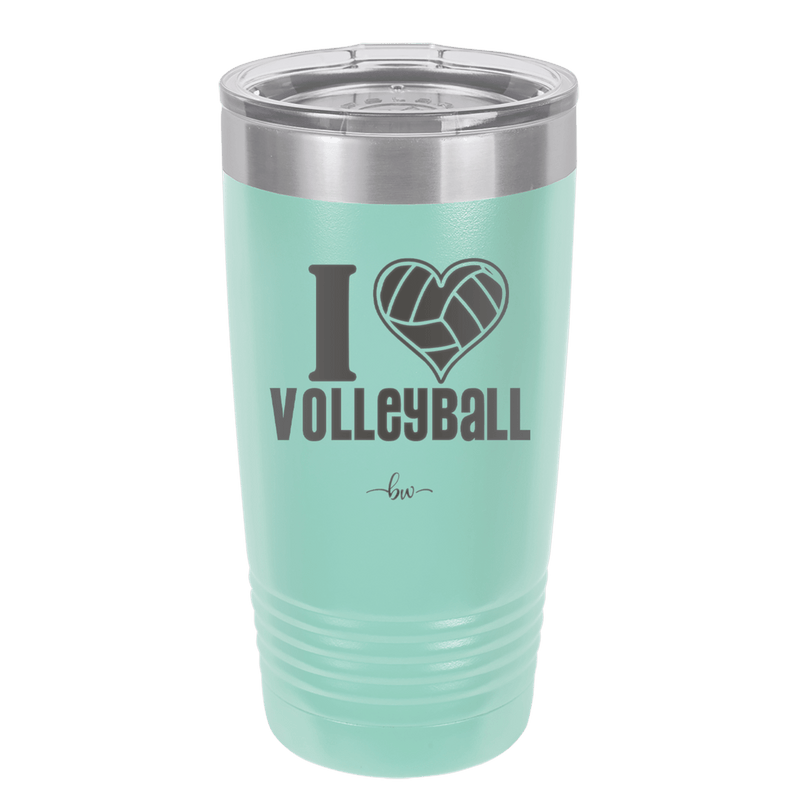 I Heart Volleyball - Laser Engraved Stainless Steel Drinkware - 1925 -