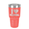 I Heart Volleyball - Laser Engraved Stainless Steel Drinkware - 1925 -