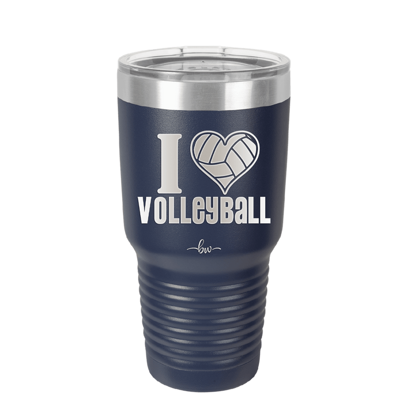 I Heart Volleyball - Laser Engraved Stainless Steel Drinkware - 1925 -