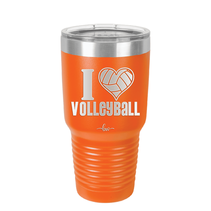 I Heart Volleyball - Laser Engraved Stainless Steel Drinkware - 1925 -