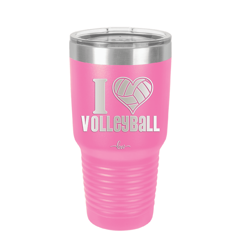I Heart Volleyball - Laser Engraved Stainless Steel Drinkware - 1925 -