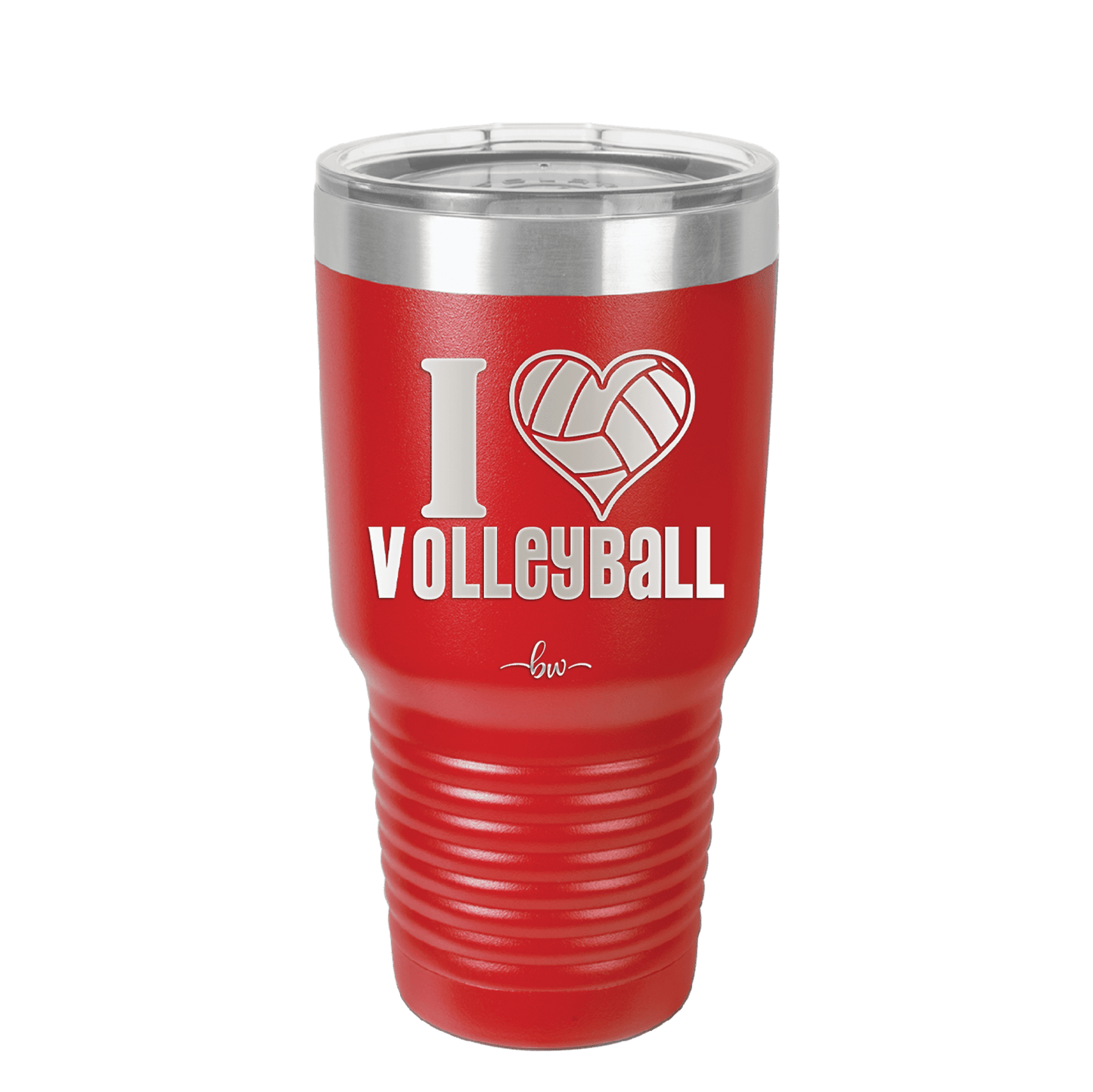 I Heart Volleyball - Laser Engraved Stainless Steel Drinkware - 1925 -