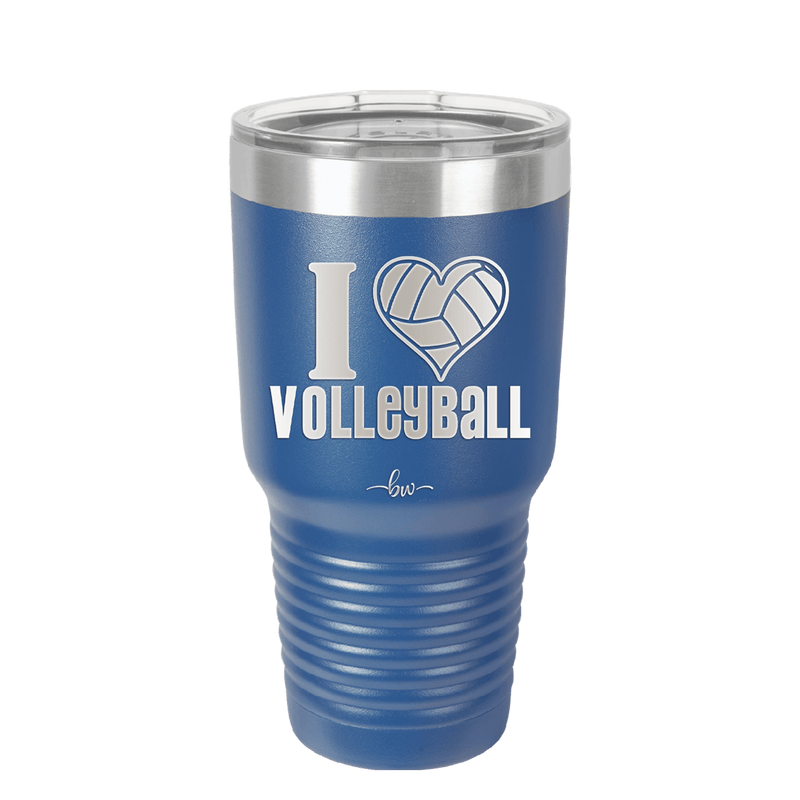 I Heart Volleyball - Laser Engraved Stainless Steel Drinkware - 1925 -