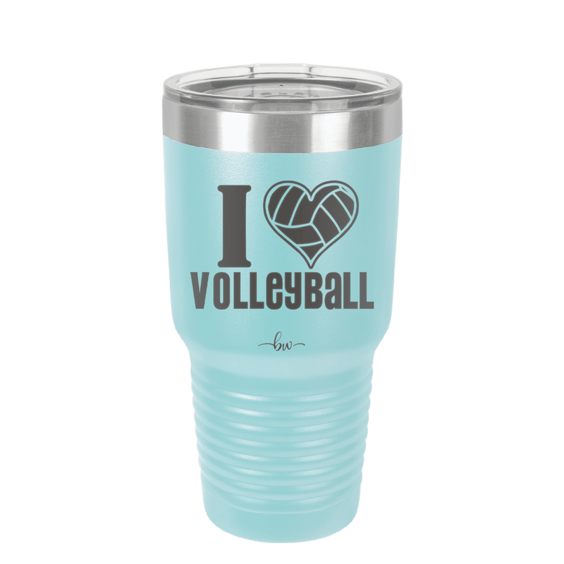 I Heart Volleyball - Laser Engraved Stainless Steel Drinkware - 1925 -