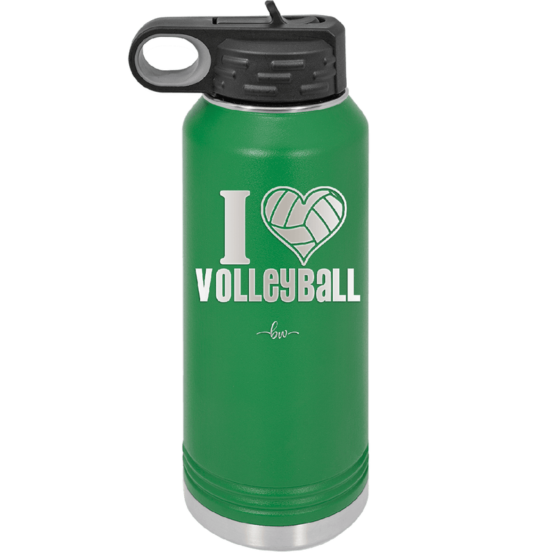 I Heart Volleyball - Laser Engraved Stainless Steel Drinkware - 1925 -