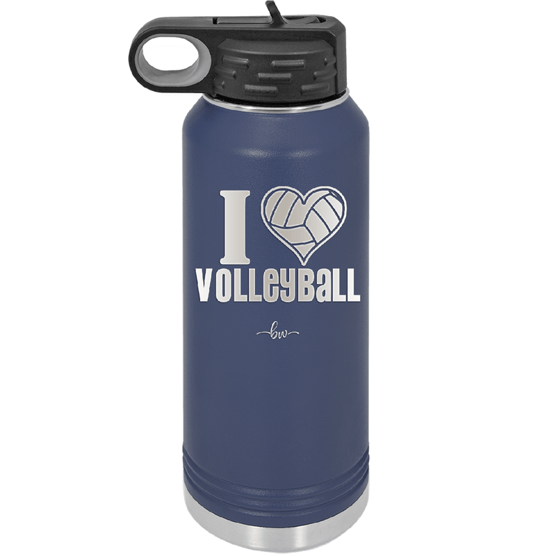 I Heart Volleyball - Laser Engraved Stainless Steel Drinkware - 1925 -