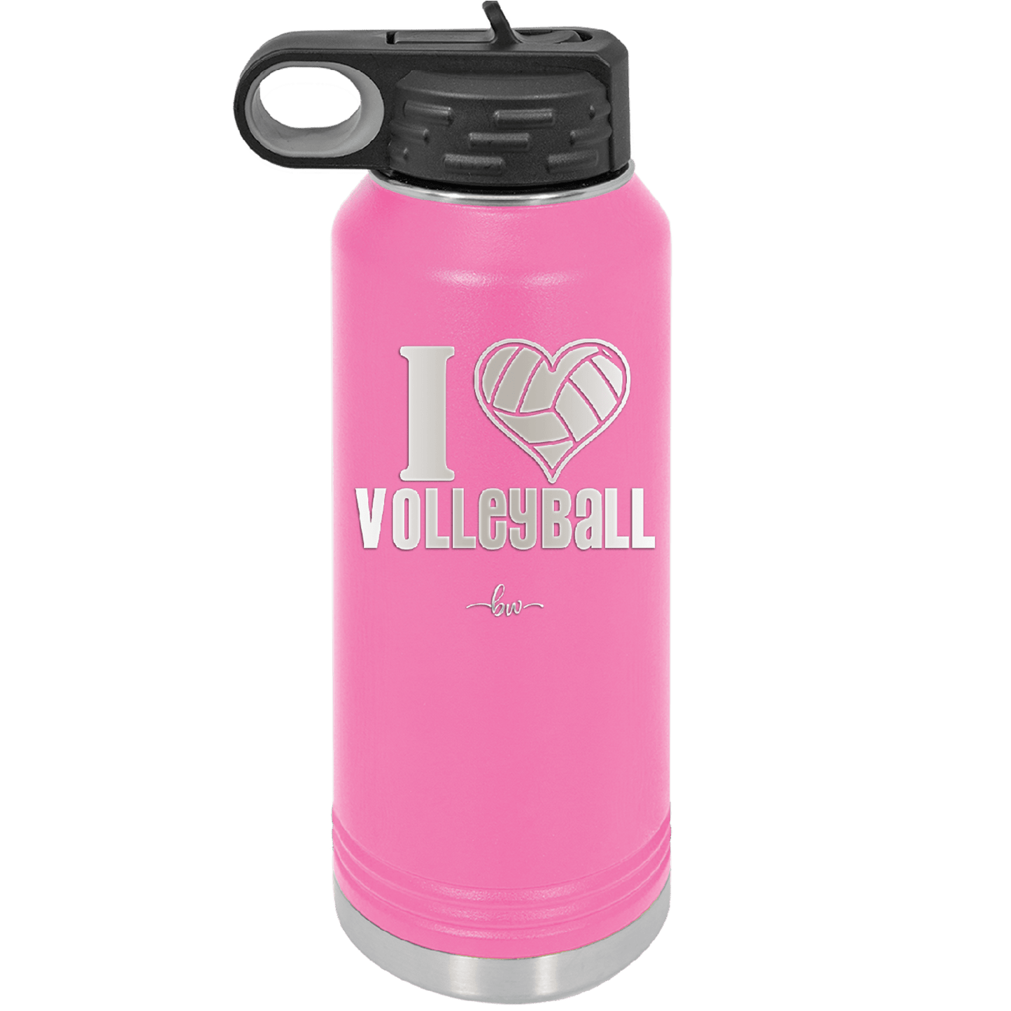 I Heart Volleyball - Laser Engraved Stainless Steel Drinkware - 1925 -