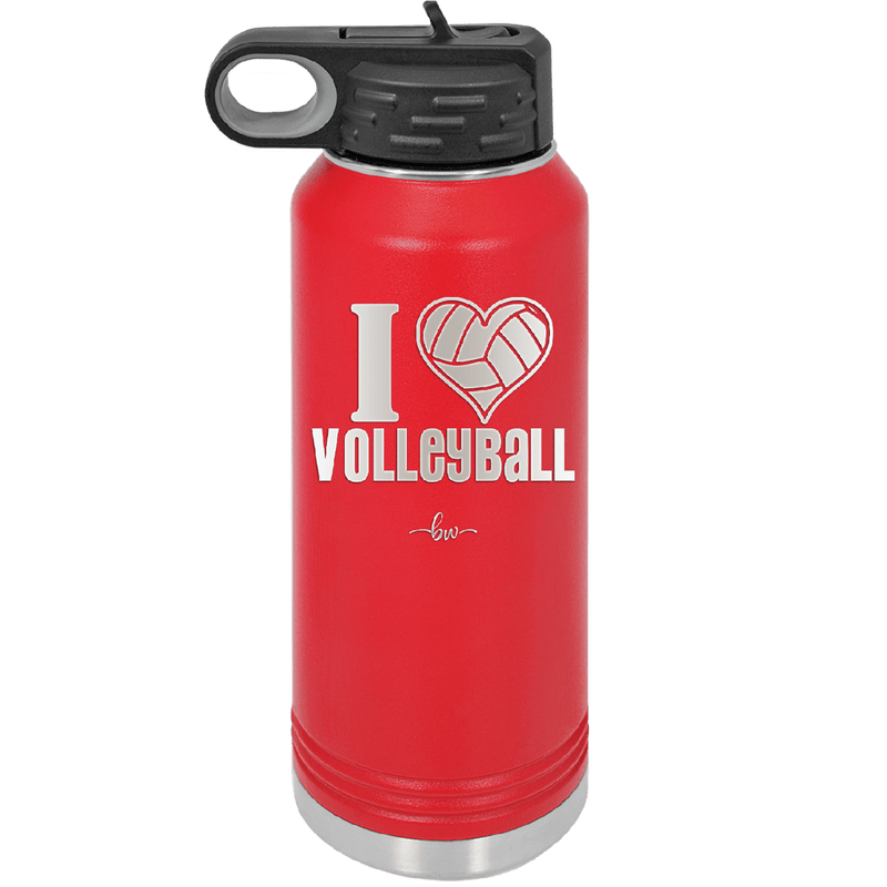 I Heart Volleyball - Laser Engraved Stainless Steel Drinkware - 1925 -