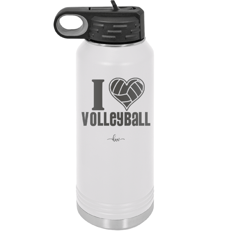 I Heart Volleyball - Laser Engraved Stainless Steel Drinkware - 1925 -