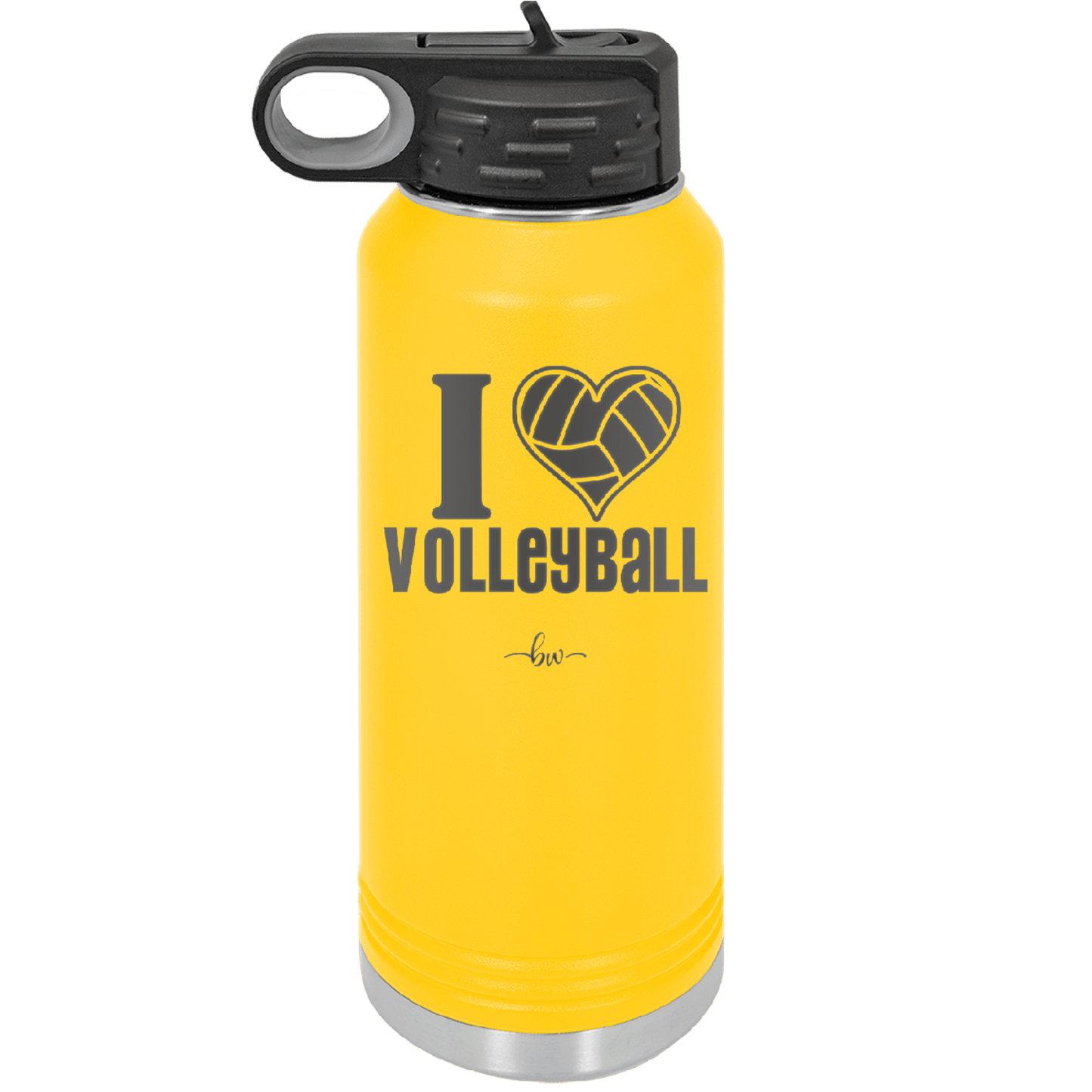 I Heart Volleyball - Laser Engraved Stainless Steel Drinkware - 1925 -