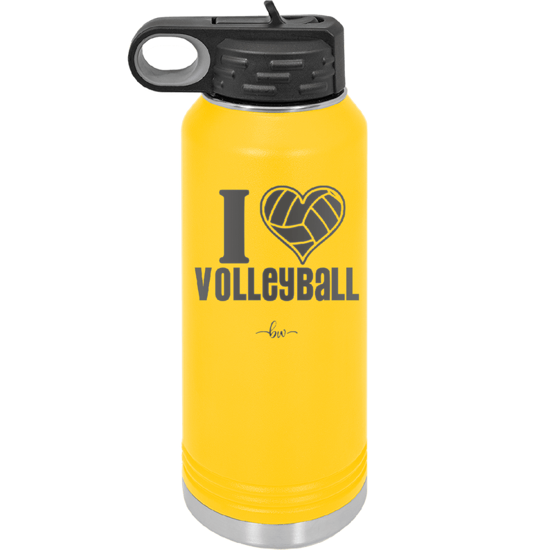 I Heart Volleyball - Laser Engraved Stainless Steel Drinkware - 1925 -