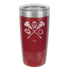 Lacrosse Crossed Sticks with Gear - Laser Engraved Stainless Steel Drinkware - 1941 -
