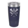 Lacrosse Crossed Sticks with Gear - Laser Engraved Stainless Steel Drinkware - 1941 -
