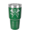 Lacrosse Crossed Sticks with Gear - Laser Engraved Stainless Steel Drinkware - 1941 -