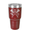 Lacrosse Crossed Sticks with Gear - Laser Engraved Stainless Steel Drinkware - 1941 -