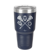 Lacrosse Crossed Sticks with Gear - Laser Engraved Stainless Steel Drinkware - 1941 -
