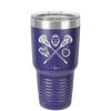 Lacrosse Crossed Sticks with Gear - Laser Engraved Stainless Steel Drinkware - 1941 -
