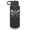 Lacrosse Crossed Sticks with Gear - Laser Engraved Stainless Steel Drinkware - 1941 -