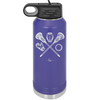 Lacrosse Crossed Sticks with Gear - Laser Engraved Stainless Steel Drinkware - 1941 -