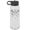 Lacrosse Crossed Sticks with Gear - Laser Engraved Stainless Steel Drinkware - 1941 -