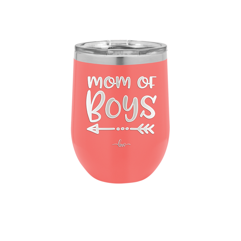 Mom of Boys - Laser Engraved Stainless Steel Drinkware - 1982 -