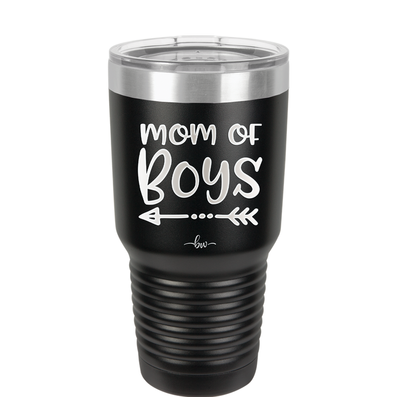 Mom of Boys - Laser Engraved Stainless Steel Drinkware - 1982 -