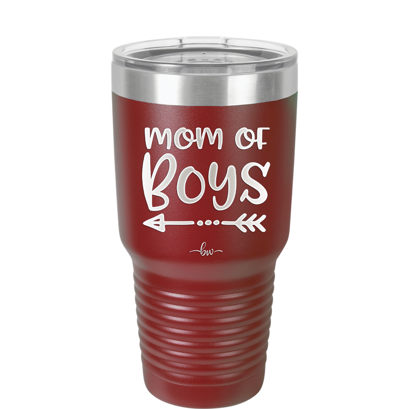 Mom of Boys - Laser Engraved Stainless Steel Drinkware - 1982 -