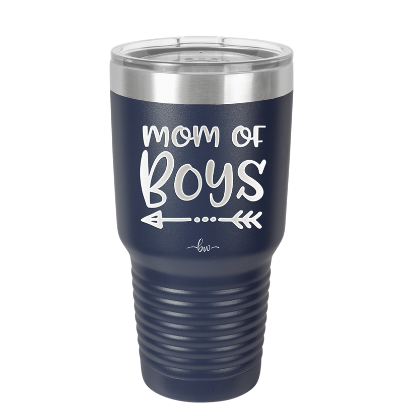 Mom of Boys - Laser Engraved Stainless Steel Drinkware - 1982 -