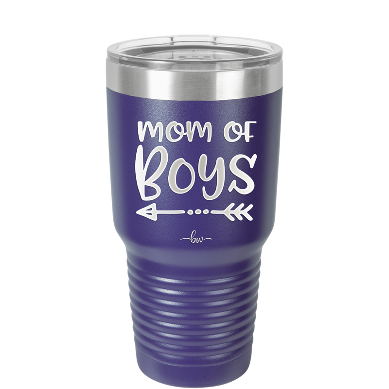 Mom of Boys - Laser Engraved Stainless Steel Drinkware - 1982 -