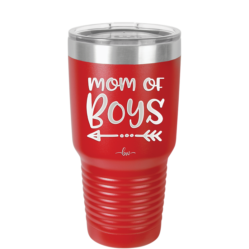 Mom of Boys - Laser Engraved Stainless Steel Drinkware - 1982 -