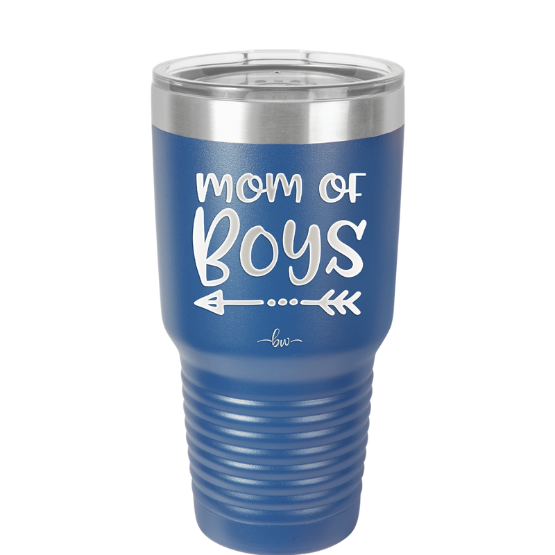 Mom of Boys - Laser Engraved Stainless Steel Drinkware - 1982 -