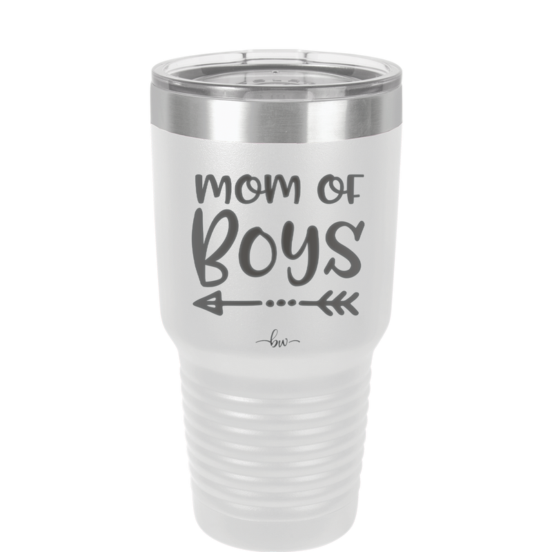 Mom of Boys - Laser Engraved Stainless Steel Drinkware - 1982 -