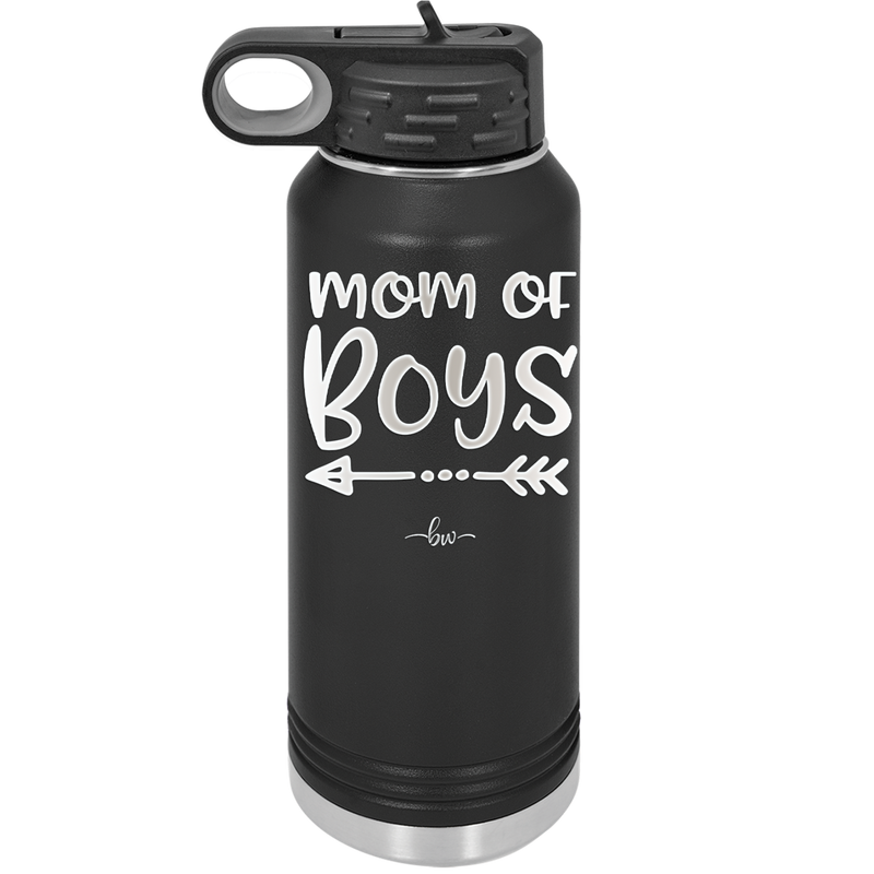 Mom of Boys - Laser Engraved Stainless Steel Drinkware - 1982 -