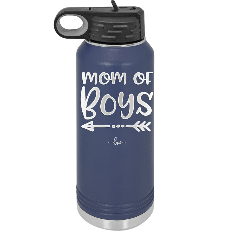 Mom of Boys - Laser Engraved Stainless Steel Drinkware - 1982 -