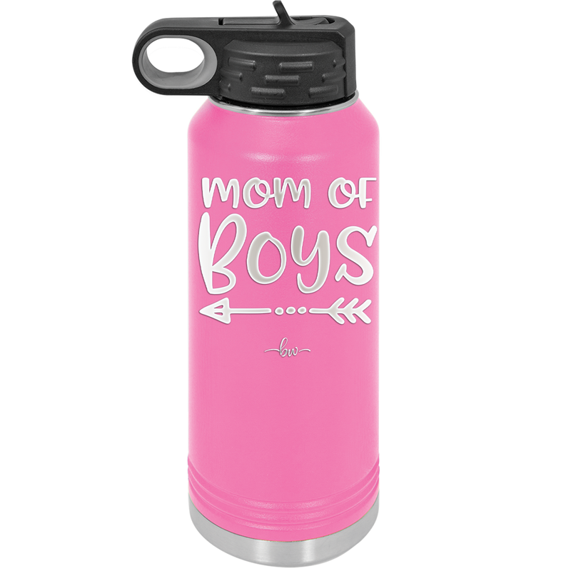 Mom of Boys - Laser Engraved Stainless Steel Drinkware - 1982 -