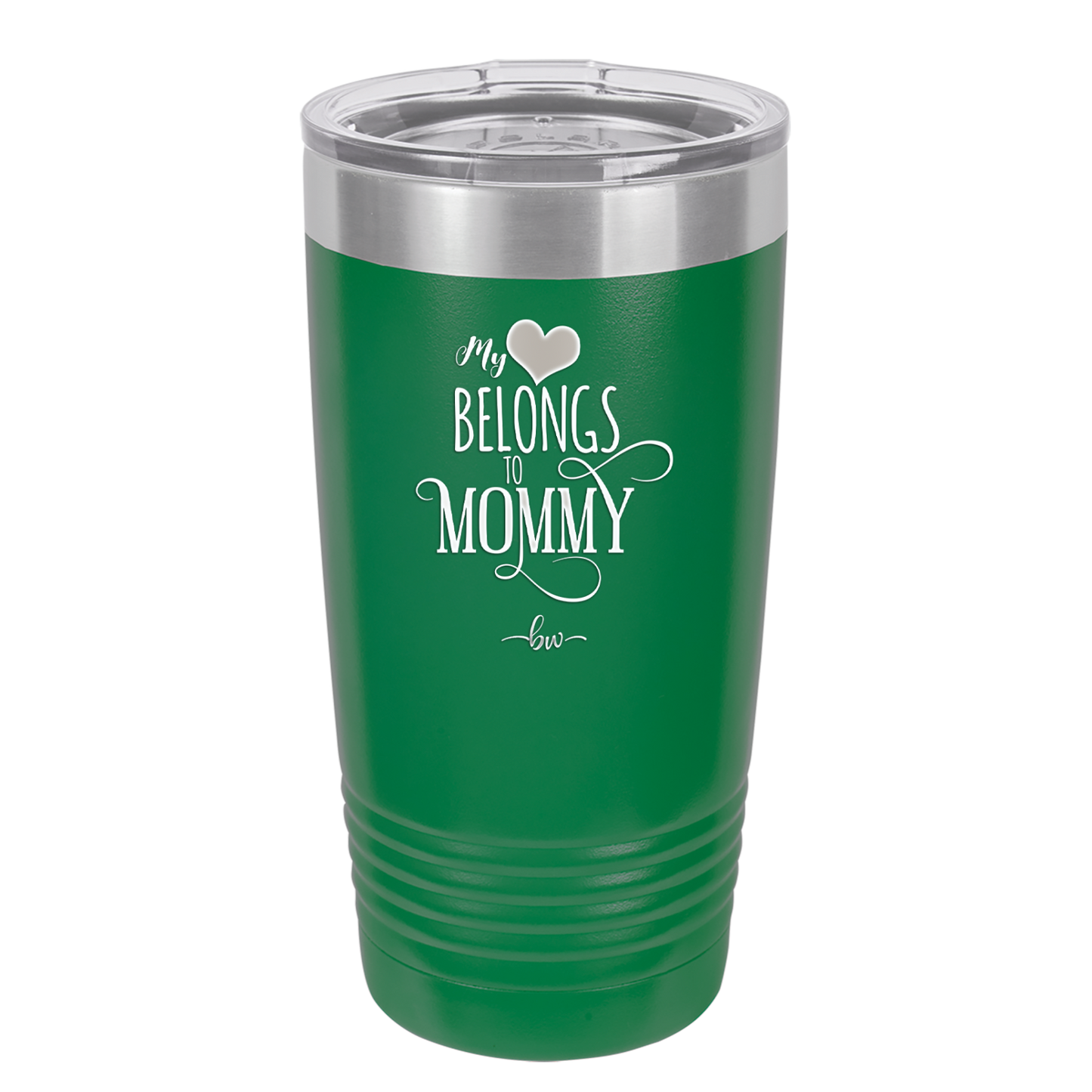 My Heart Belongs to Mommy Pretty - Laser Engraved Stainless Steel Drinkware - 1999 -