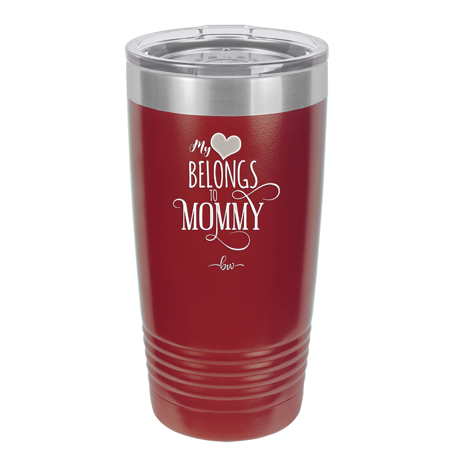 My Heart Belongs to Mommy Pretty - Laser Engraved Stainless Steel Drinkware - 1999 -