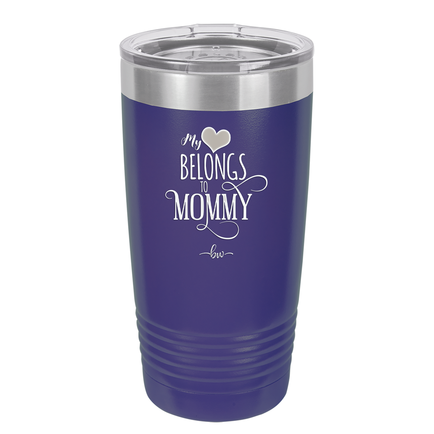 My Heart Belongs to Mommy Pretty - Laser Engraved Stainless Steel Drinkware - 1999 -
