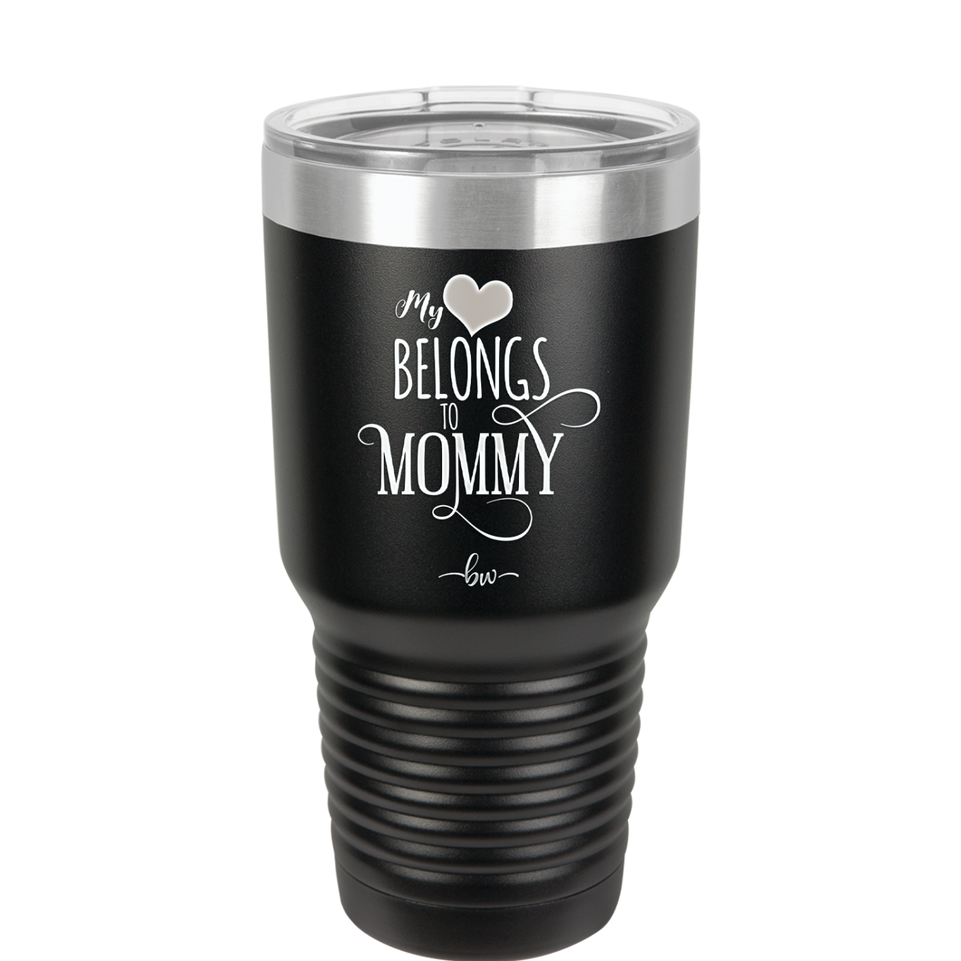My Heart Belongs to Mommy Pretty - Laser Engraved Stainless Steel Drinkware - 1999 -