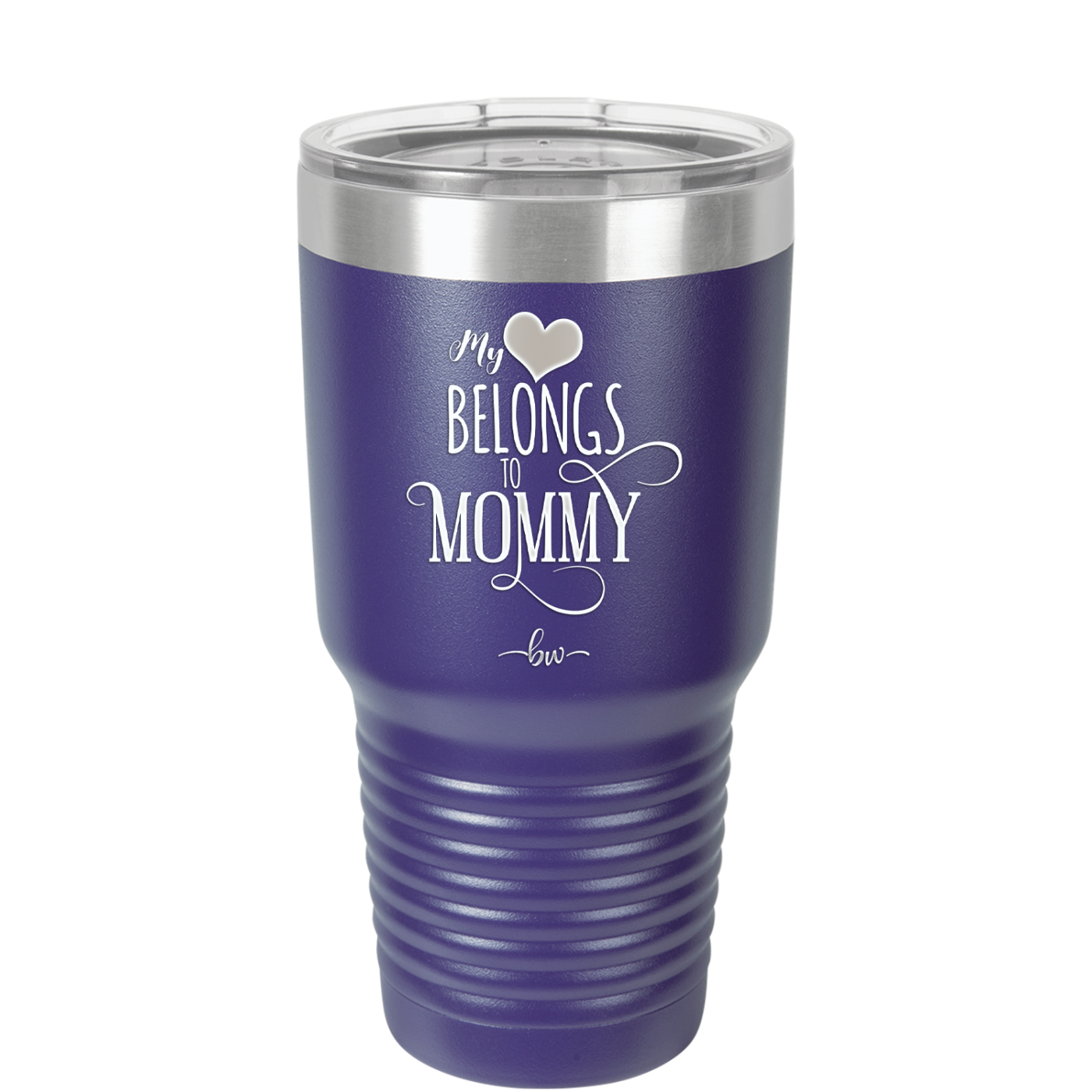My Heart Belongs to Mommy Pretty - Laser Engraved Stainless Steel Drinkware - 1999 -