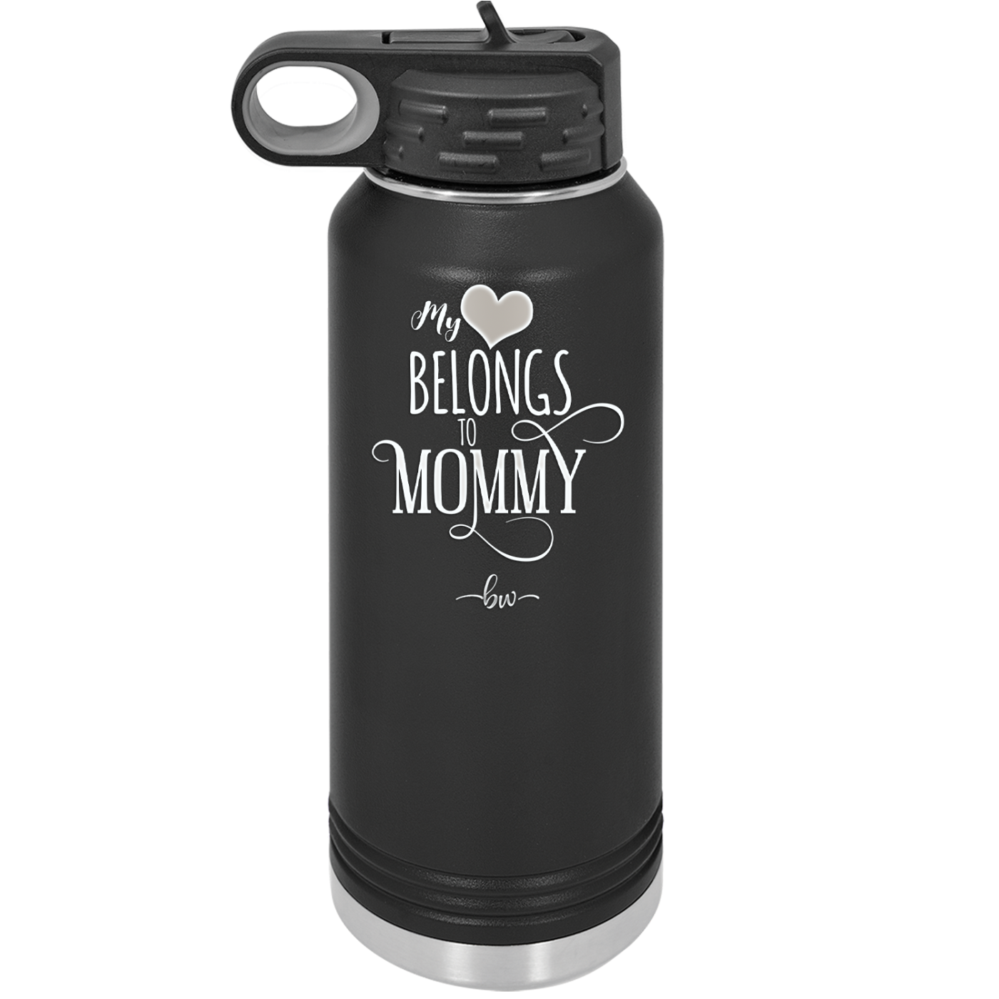 My Heart Belongs to Mommy Pretty - Laser Engraved Stainless Steel Drinkware - 1999 -