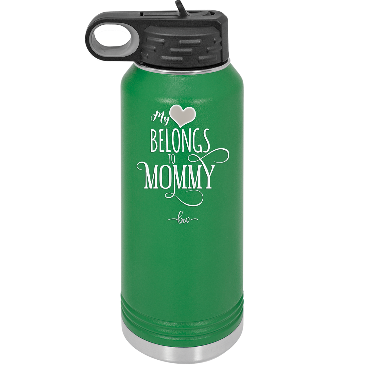 My Heart Belongs to Mommy Pretty - Laser Engraved Stainless Steel Drinkware - 1999 -