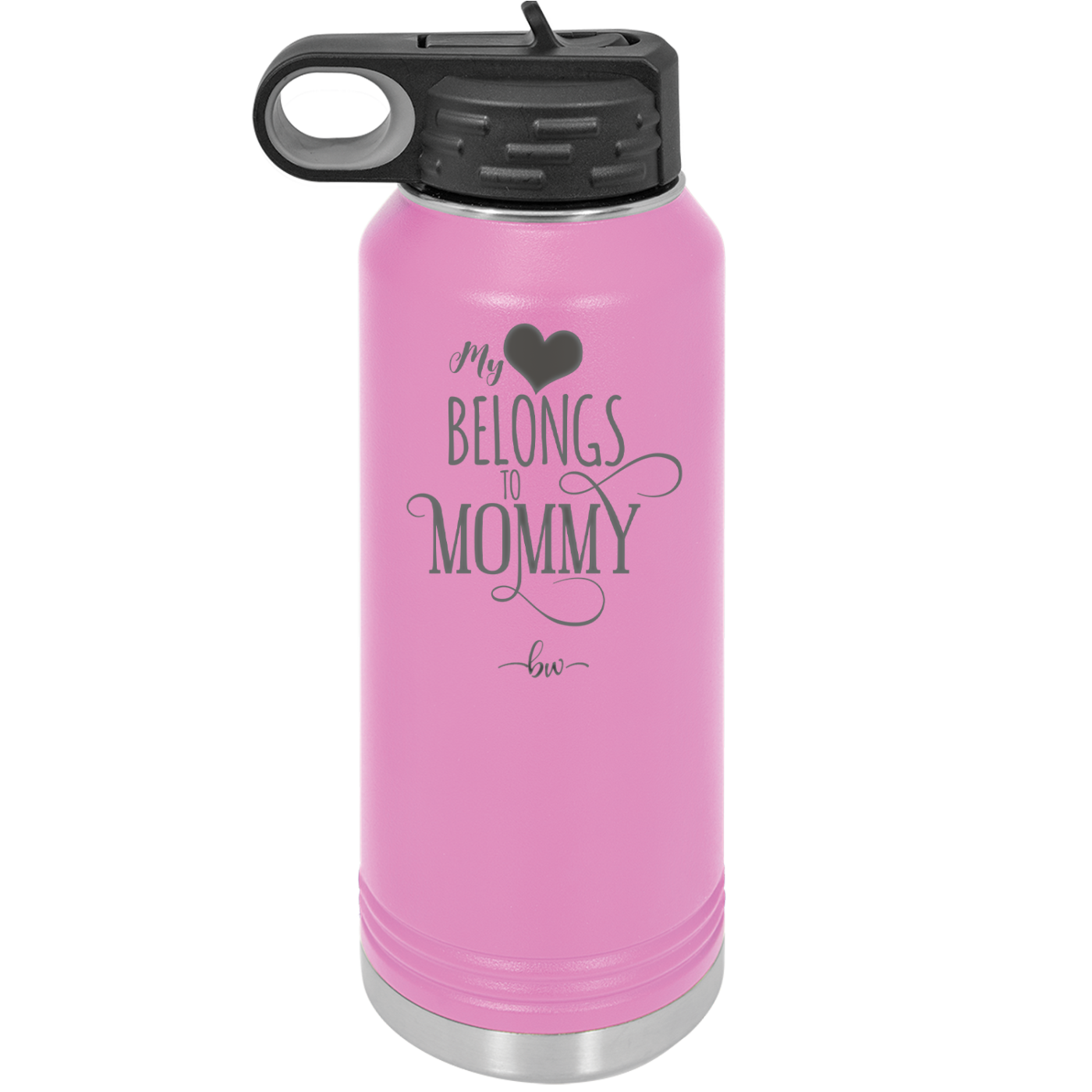 My Heart Belongs to Mommy Pretty - Laser Engraved Stainless Steel Drinkware - 1999 -