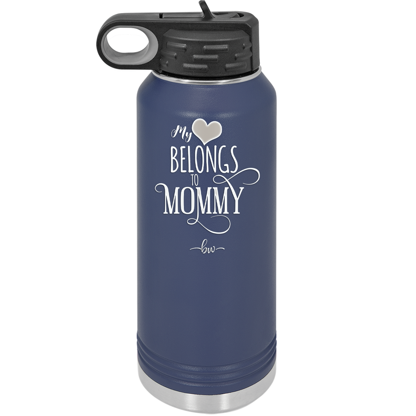My Heart Belongs to Mommy Pretty - Laser Engraved Stainless Steel Drinkware - 1999 -