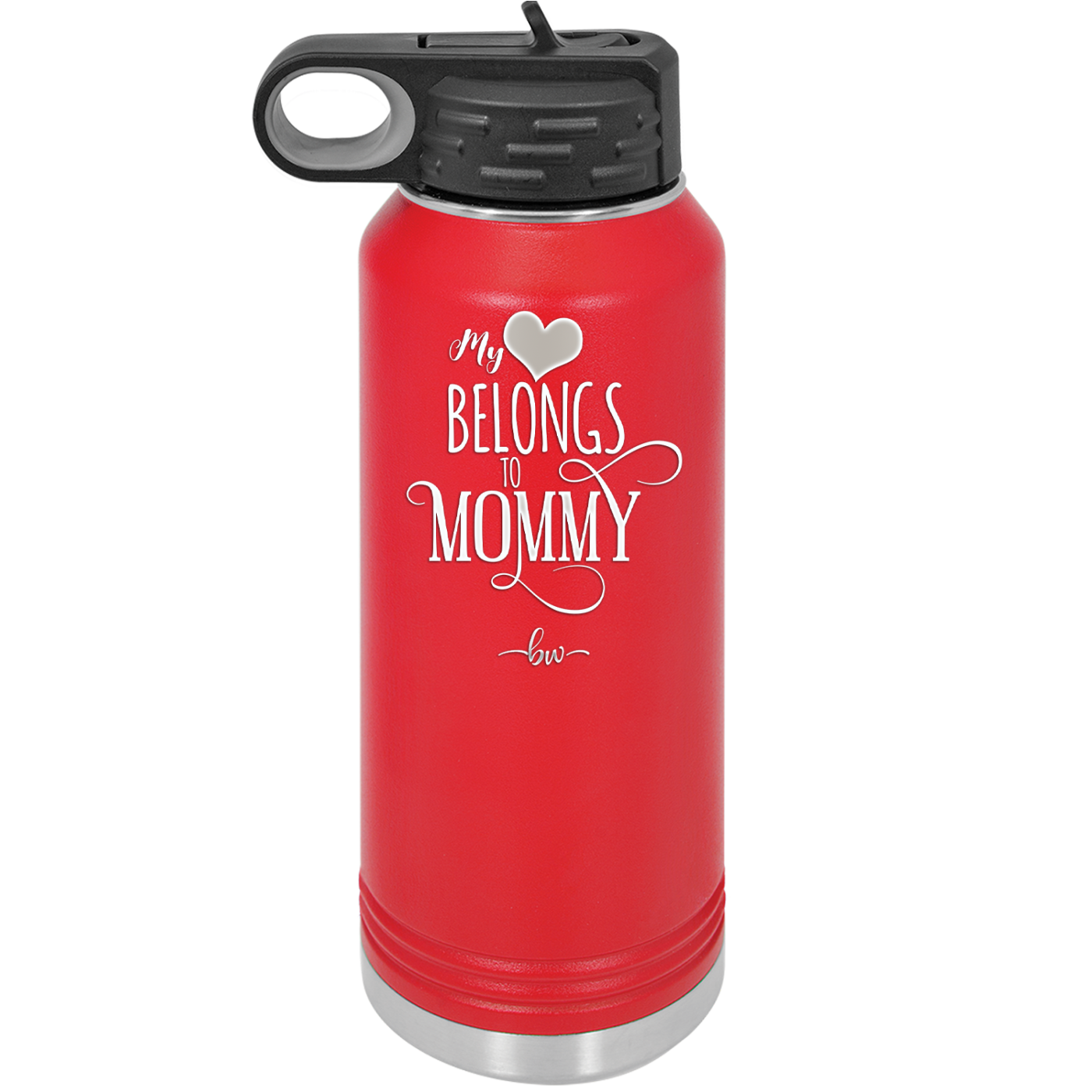 My Heart Belongs to Mommy Pretty - Laser Engraved Stainless Steel Drinkware - 1999 -