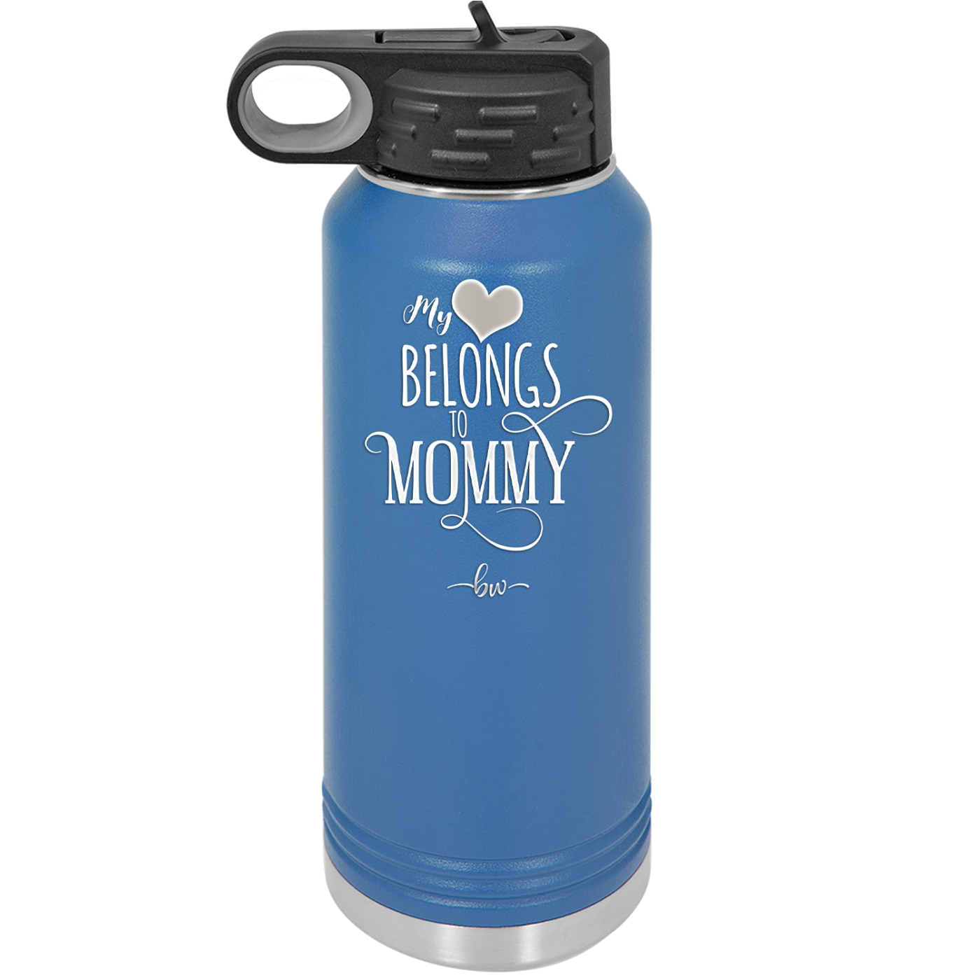 My Heart Belongs to Mommy Pretty - Laser Engraved Stainless Steel Drinkware - 1999 -